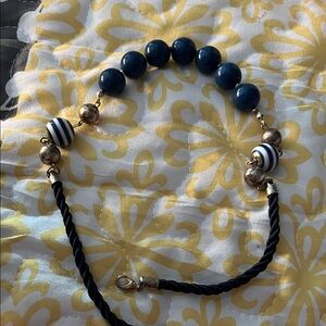 Navy and Gold Beaded nautical necklace BNWOT